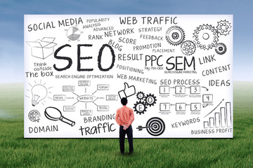 Businessman with seo design 1