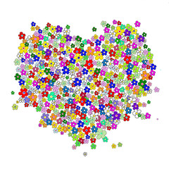 Heart colorful flower vector background