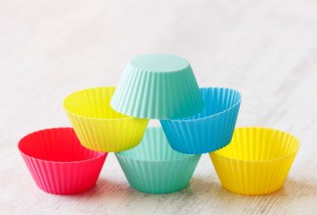 Pyramid made from silicon muffin cups