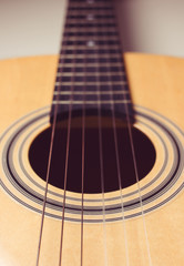 Obraz premium Close-up of classical guitar