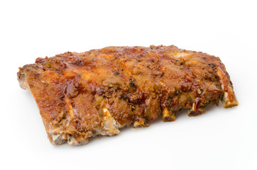 Ribs bbq pork isolated white background