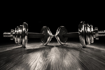 wide-angle view: the dumbbell