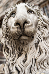 Lion Statue Cathedral St. Lawrence Genova
