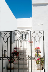 Traditional Greek door on Mykonos island, Greece