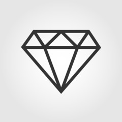 Diamond  icon, flat design