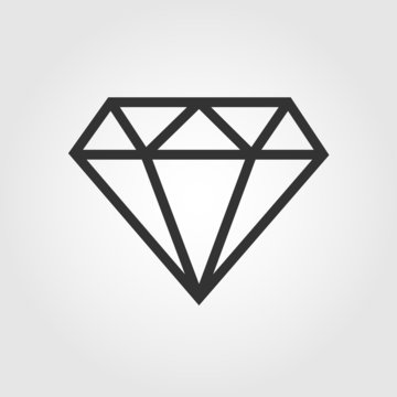 Diamond  icon, flat design