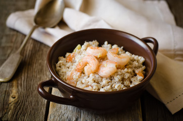 barley porridge with shrimp