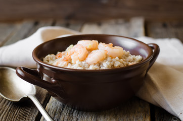 barley porridge with shrimp