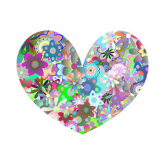 Herz gefüllt mit bunten Blumen