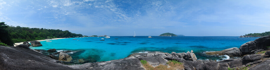 Panorama Wild Tropical Beach at Similan island