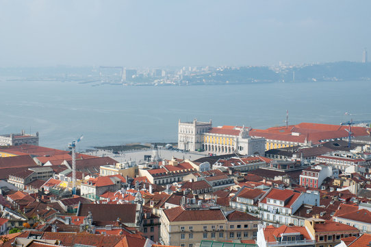 Lisbon city, Portugal. Aereal vie from San Jorge Castle