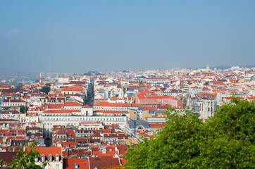 Fototapeta na wymiar Lisbon city, Portugal. Aereal view on sunny day