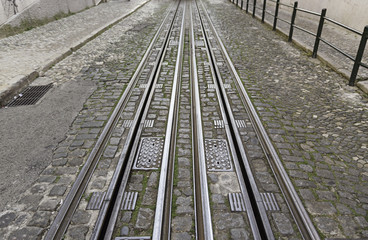 Obraz premium Tram tracks in the city