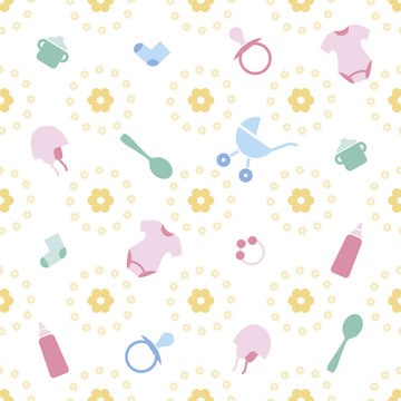 baby multicolor pattern with flowers