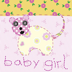 baby girl pink patchwork with dog