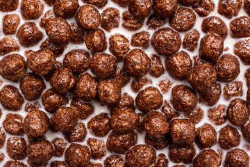 Breakfast Chocolate Balls Corn Flakes And Milk