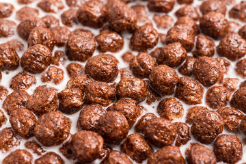 Breakfast Chocolate Balls Corn Flakes And Milk