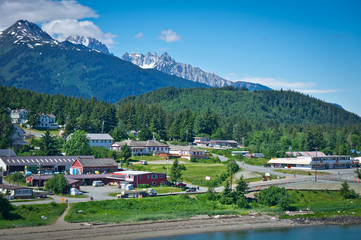 Beautiful view of Haines city near Glacier Bay, Alaska, USA