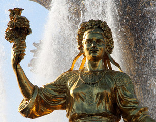 Ukraine woman - part of fountain Friendship of Nations, Moscow