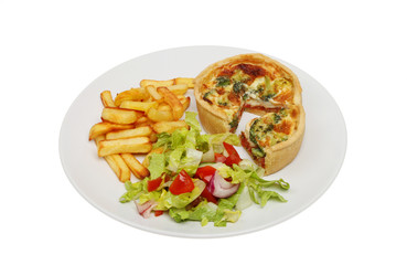 Quiche and chips