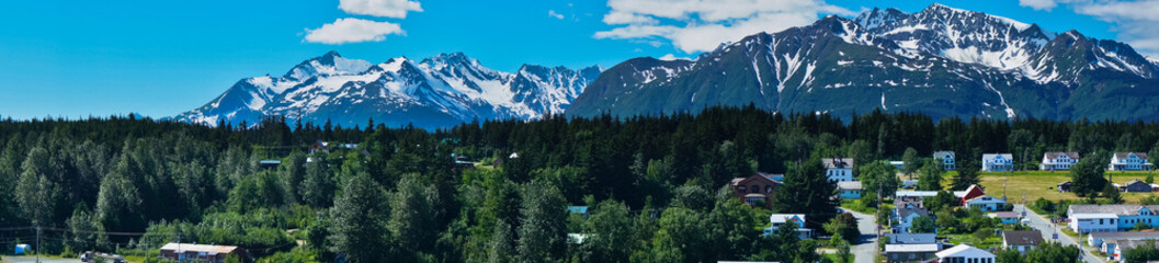 Beautiful view of Haines city near Glacier Bay, Alaska, USA