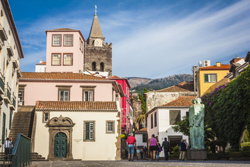 Obraz premium The old historic town center of Funchal, Madeira island.