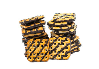 cookies with chocolate icing isolated