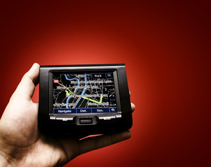 Gps in a man hand.