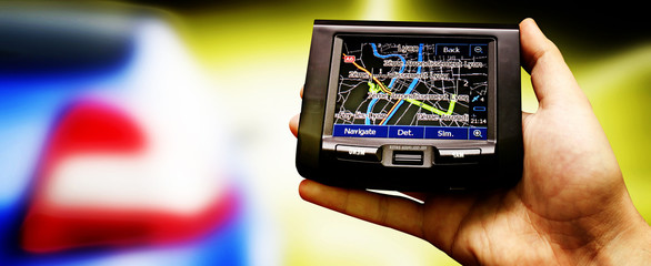 Gps in a man hand.