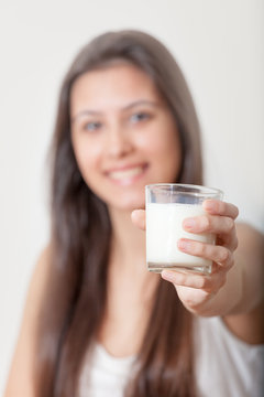 Young girl and milk