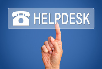 Helpdesk button with hand
