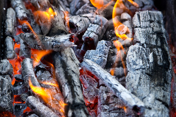 Coals and fire
