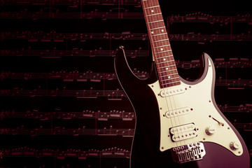 Electric guitar closeup picture