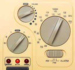 Control panel of radio, closeup picture