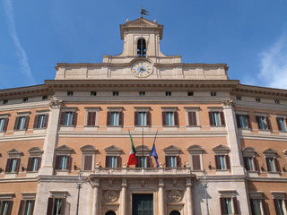 Fototapeta na wymiar Montecitorio Palace, home of the Italian Parliament in Rome.