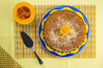 Bizcocho casero de coco y calabaza