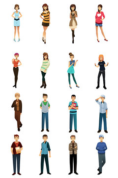 Different teenagers in different styles and poses