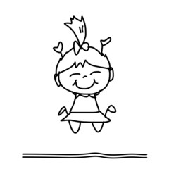 hand drawing happy kids