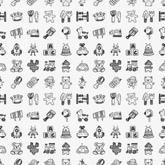 seamless doodle toy pattern