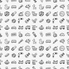 seamless doodle toy pattern