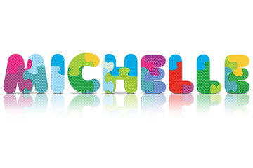 Vector MICHELLE written with alphabet puzzle