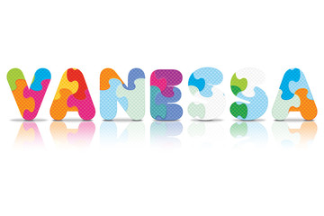 Vector VANESSA written with alphabet puzzle