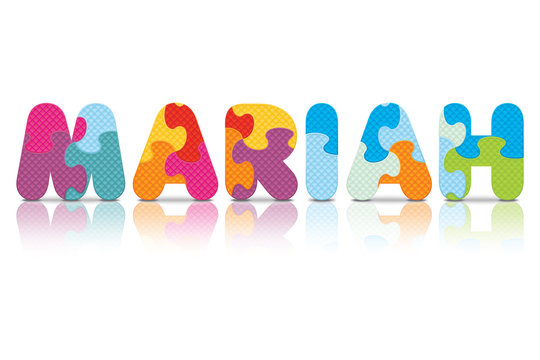 Vector MARIAH written with alphabet puzzle
