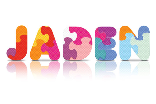 Vector JADEN written with alphabet puzzle