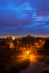 Obraz premium Kalemegdan park at night, Belgrade, Serbia