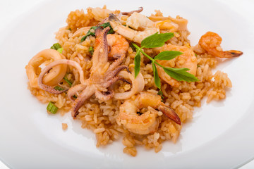 Rice with seafood