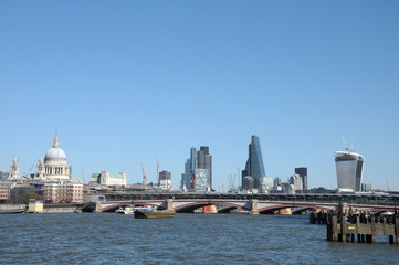Fototapeta na wymiar London skyline across River Thames at Blackfriars