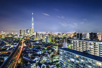 Fototapeta na wymiar Tokyo Cityscape with Skytree