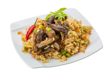 Fried rice with mushrooms