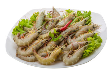 Raw tiger shrimps